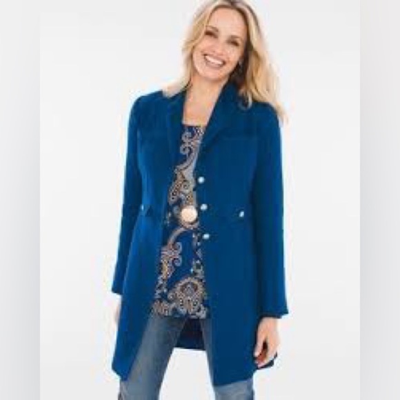 Chico's Blue Blazer-Style Jacket size 0 (sz small) - Picture 4 of 5